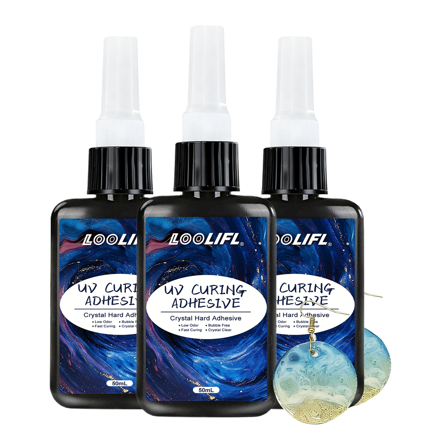 Liquid Uv Glue Kit - LOOLIFL 50ML UV Resin Kit with