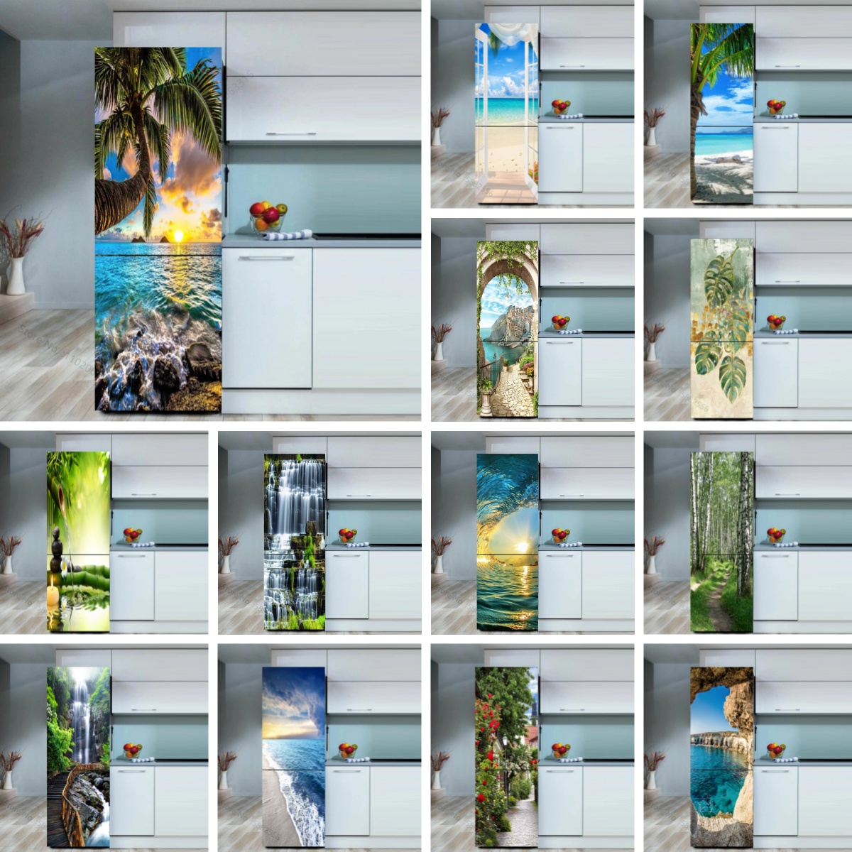 Seaside Beach Fridge Sticker D - Full Cover Adhesive recensie en prijs