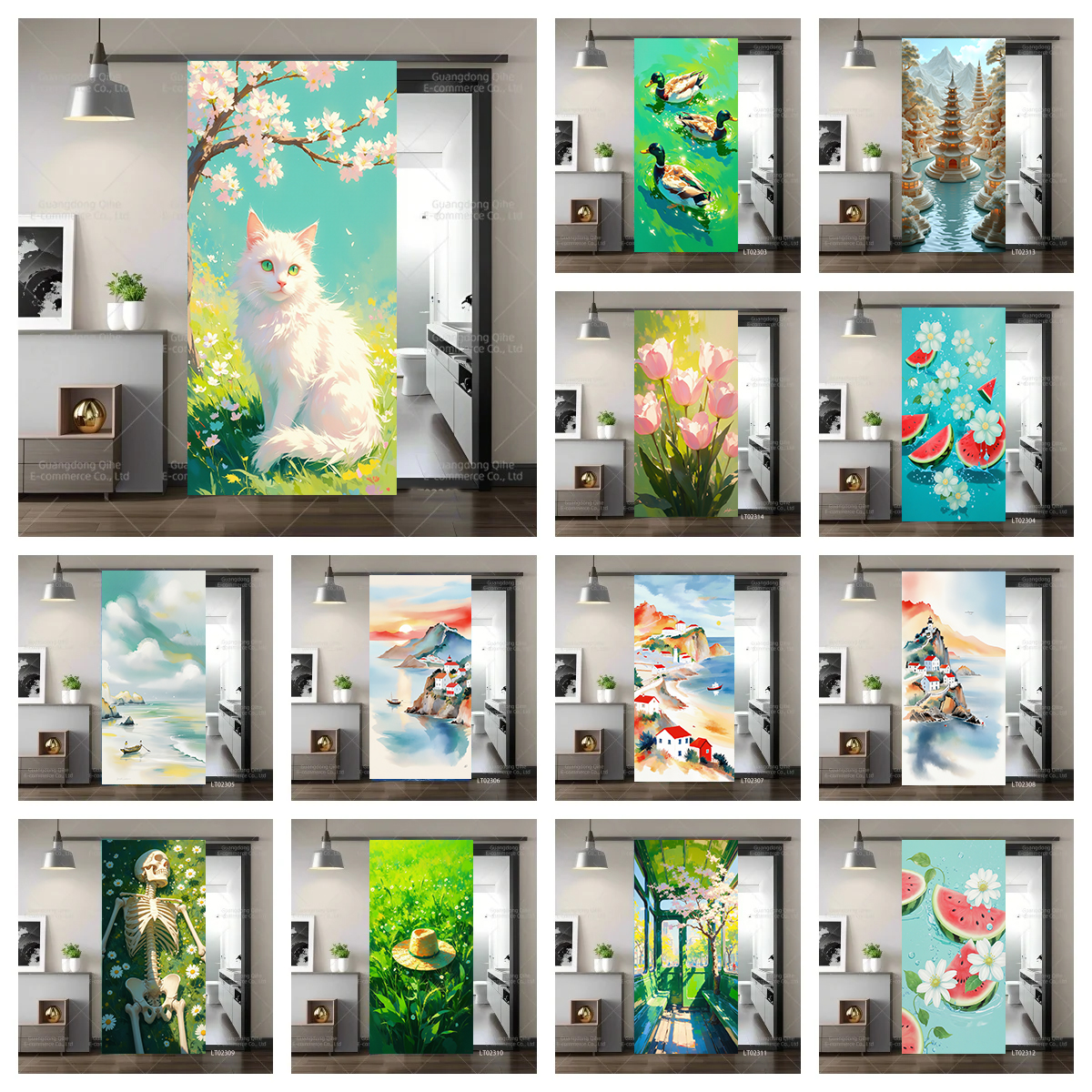 Tulip Cat Cherry Blossom Scene - Full Cover Adhesive recensie en prijs