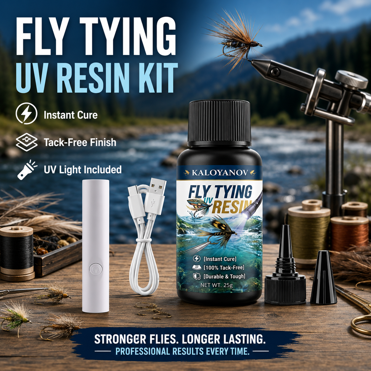 UV Resin Fly Tying Kit with US - Liquid Uv Glue Kit recensie en prijs