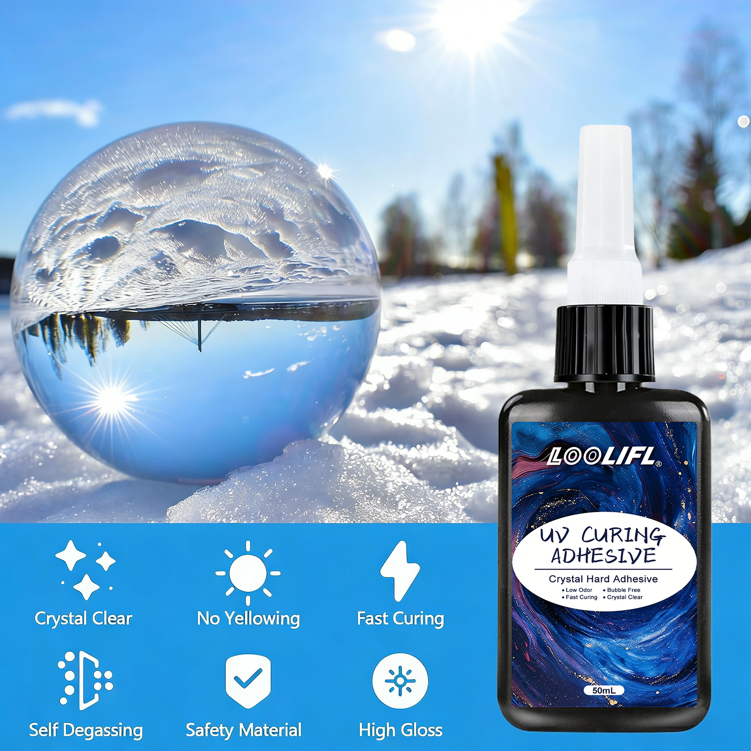 LOOLIFL 50ML UV Resin Kit with - Liquid Uv Glue Kit recensie en prijs