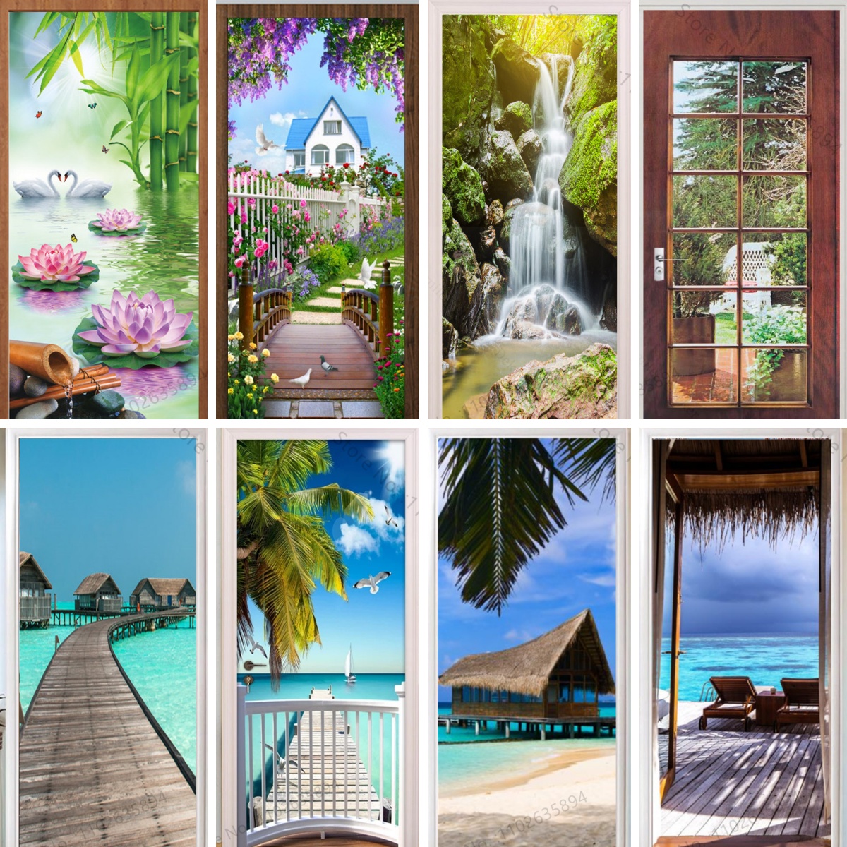 Natural Scenery Beach Waterfal - Full Cover Adhesive recensie en prijs