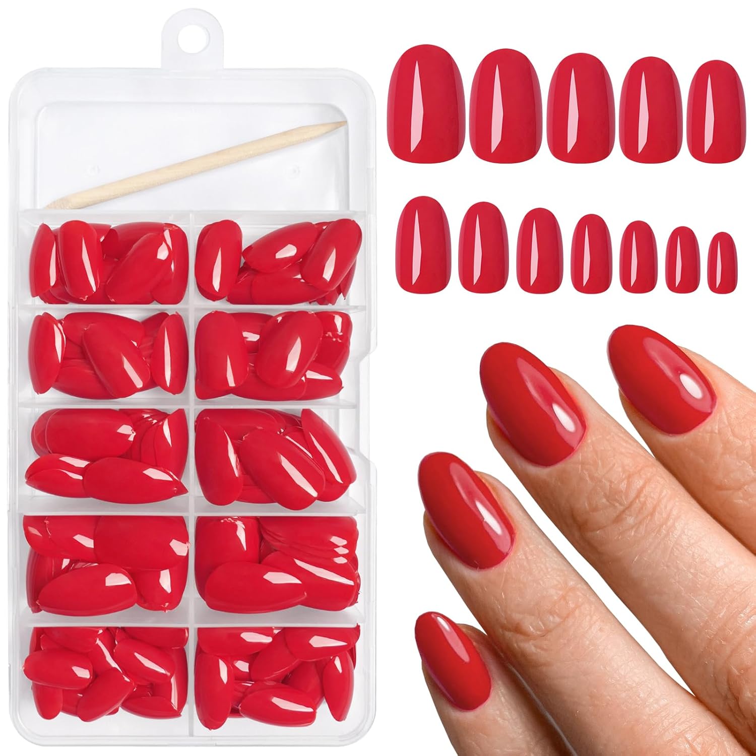 Oval Press on Nails Short Fake - Full Cover Adhesive recensie en prijs