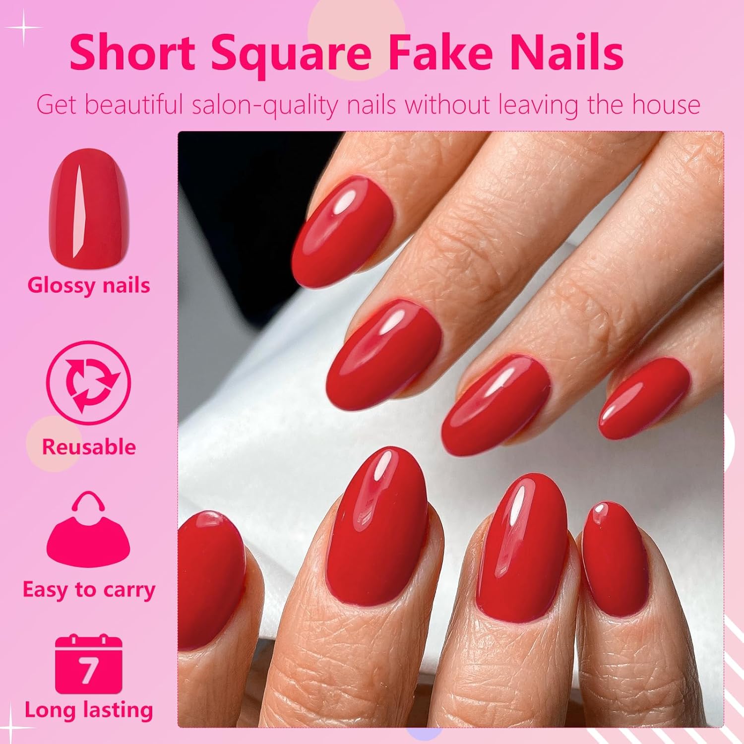Oval Press on Nails Short Fake - Full Cover Adhesive recensie en prijs