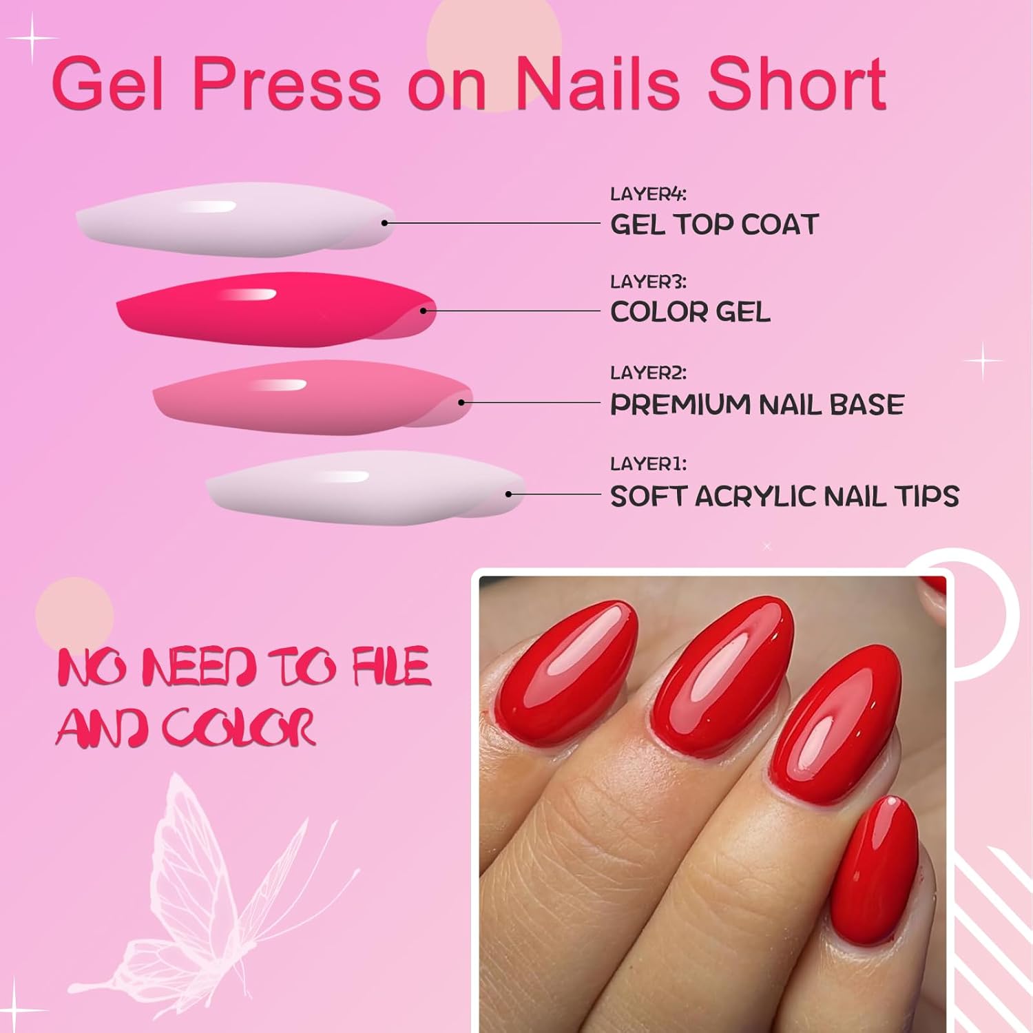 Oval Press on Nails Short Fake - Full Cover Adhesive recensie en prijs