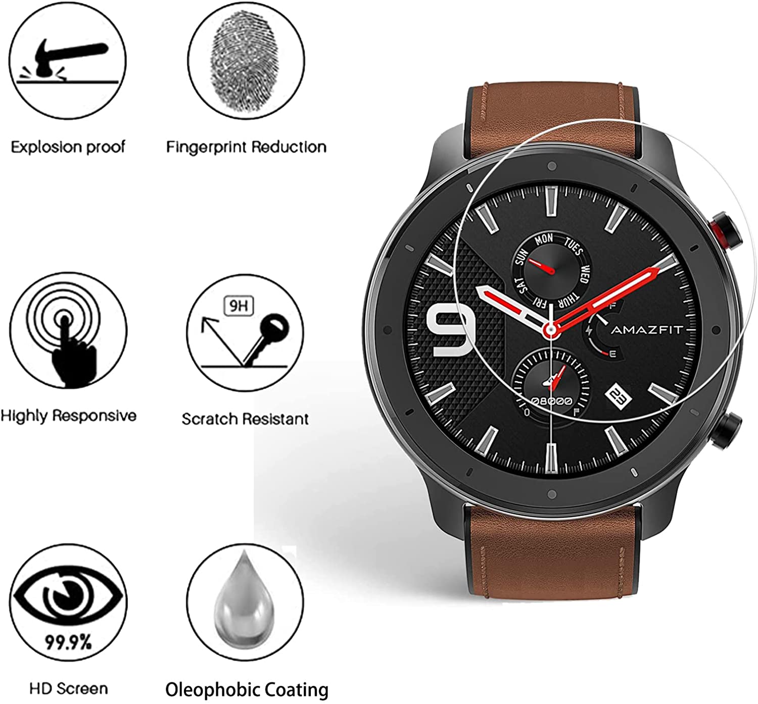 9H Tempered Glass Film For Ama - Smartwatch Screen Film recensie en prijs