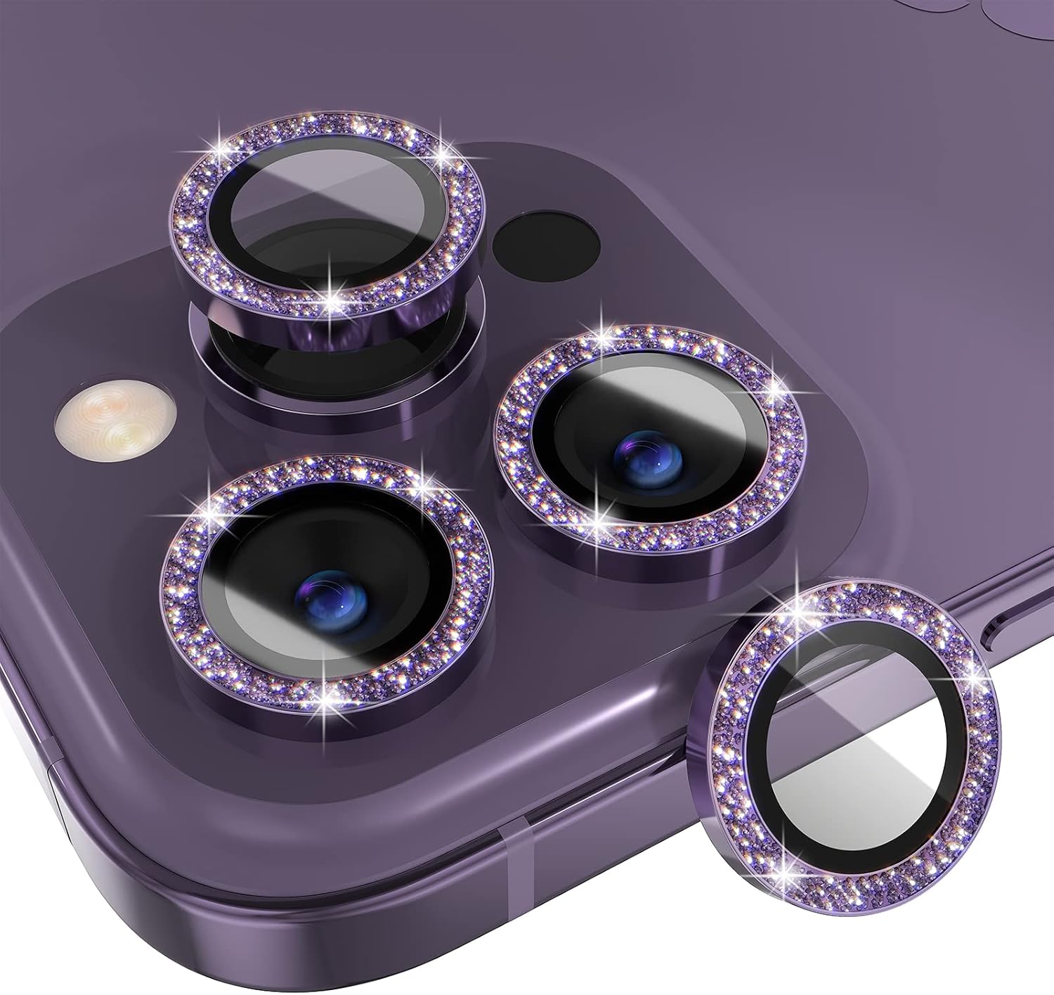 1Set Bling Glitter Purple Came - Tempered Glass Screen 9H recensie en prijs