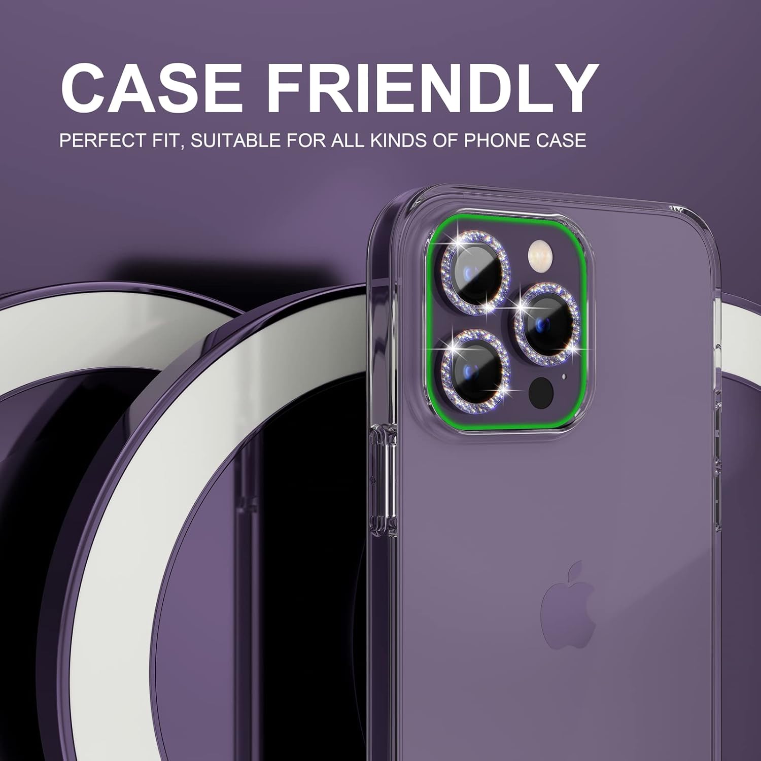 1Set Bling Glitter Purple Came - Tempered Glass Screen 9H recensie en prijs